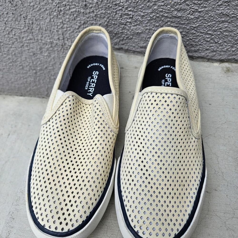 Sperry Crest Vibe / Lounge Away Perforated Slip-On Sneakers Women Sz 6.5